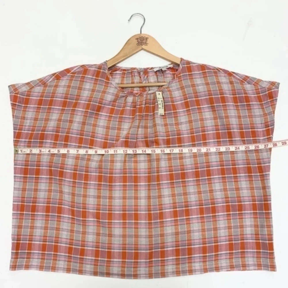 NWT Madewell Shirred Neck Boxy Top June Hero Plaid Size Small - Picture 13 of 14